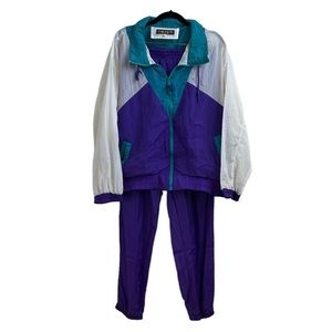 Vintage Forteza 90s Windbreaker Set Women's Size XL Zip-up Jacket and Pants
